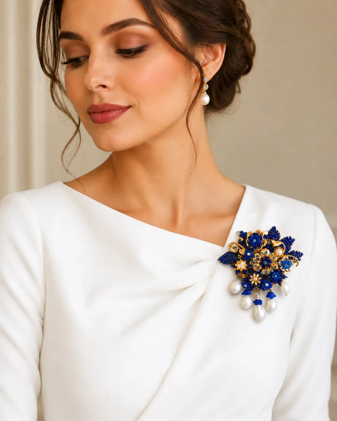Royal Sapphire Bloom Brooch