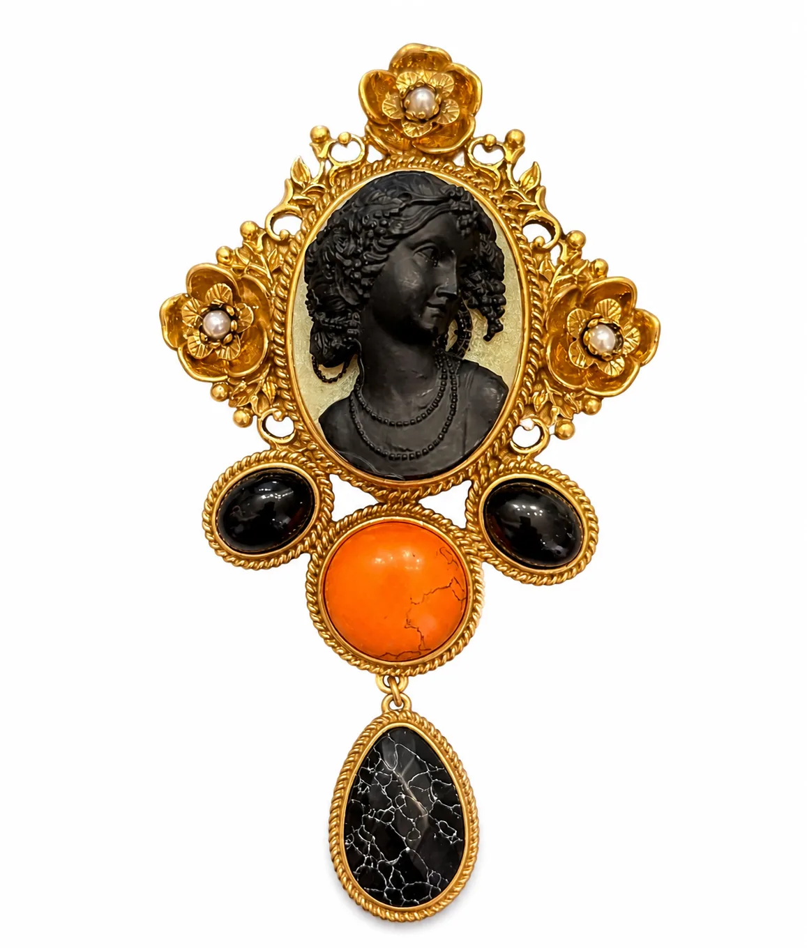 Victorian Noir Elegance Brooch