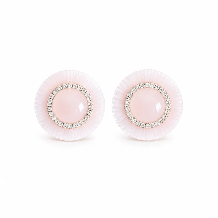Pink Enamel Round Studs